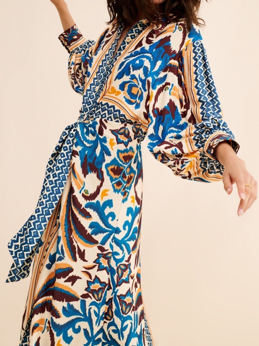 Farm Rio Toucan Scarf Midi Dress Size S